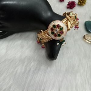 Kada - Rajwadi Polish Copper Hand Crafted Meena Bracelet Kada