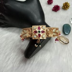Kada - Rajwadi Polish Copper Hand Crafted Meena Bracelet Kada