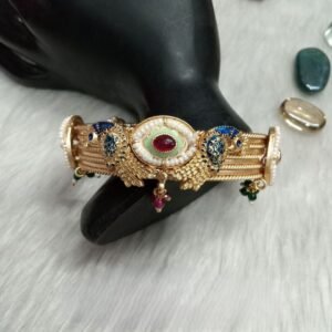 Kada - Rajwadi Polish Copper Hand Crafted Meena Bracelet Kada