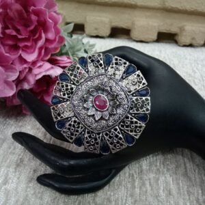 Oxidized Ring – German Silver Ad Stone Big Oxidized Ring SCAOR8
