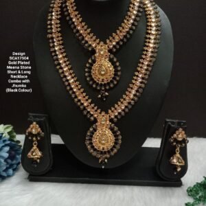 Necklace- Gold Plated Black Color Meena Necklace Combo SCA1750