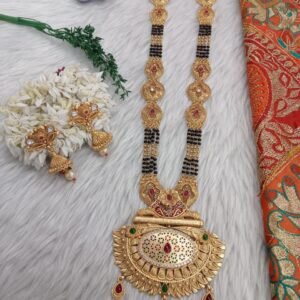 Mangalsutra - Copper Rajwadi 4 line long Mangalsutra SCA265040