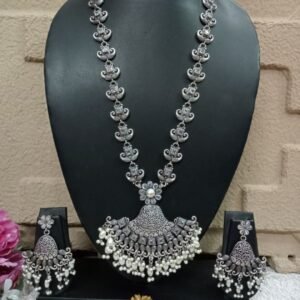 Long Necklace - German Silver Oxidized Long Necklace SCAOLN20