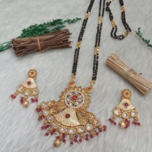 Mangalsutra - Gold Plated Copper Brass Rajwadi Long Mangalsutra SCA135042