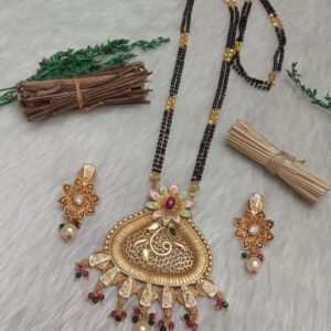 Mangalsutra - Gold Plated Copper Brass Rajwadi Long Mangalsutra SCA135038
