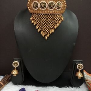 Choker - Gold Plated Rajwadi Rajputana Choker Necklace SCA25009