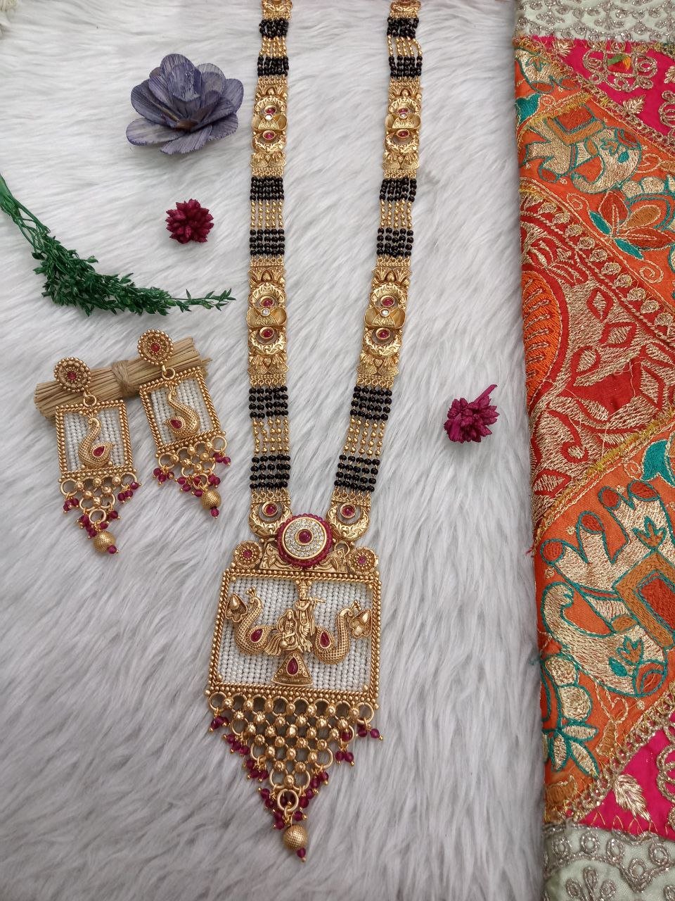 Mangalsutra – Copper Rajwadi 5 line long Mangalsutra SCA27509