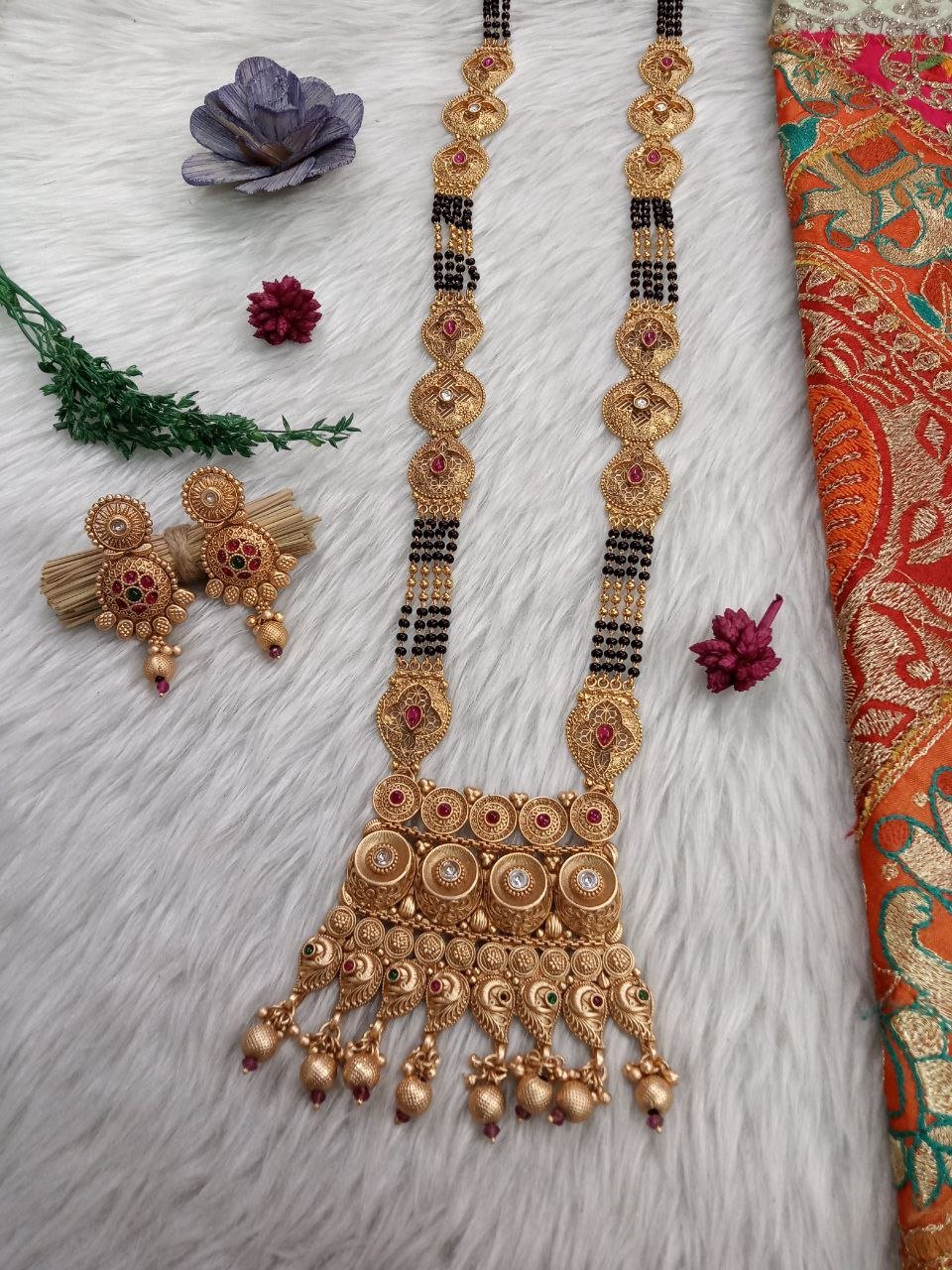 Mangalsutra – Copper Rajwadi 4 line long Mangalsutra SCA265056