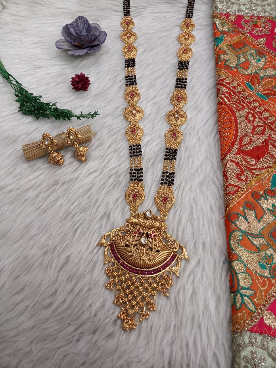 Mangalsutra – Copper Rajwadi 4 line long Mangalsutra SCA265050