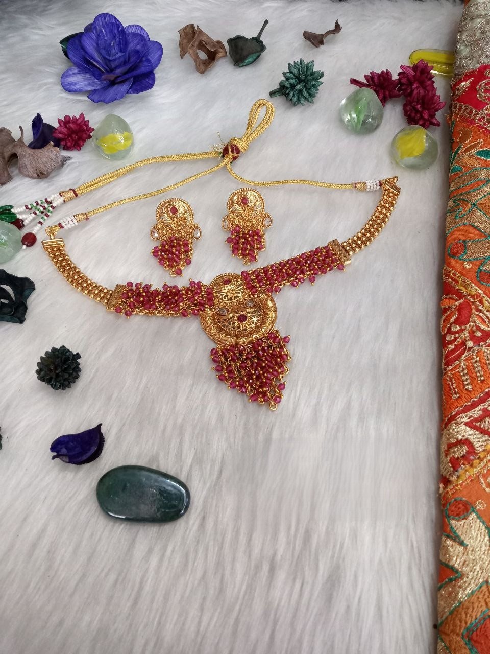 Choker – Copper Hydro Beads Rajwadi Choker