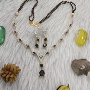 Mangalsutra Necklace - Gold Plated Brass Mangalsutra AD Necklace