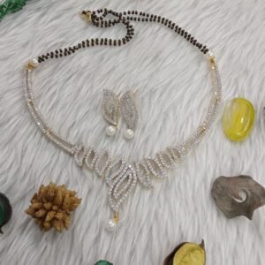 Mangalsutra Necklace - Gold Plated Brass Mangalsutra AD Necklace