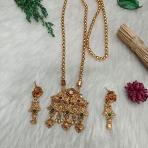 Chain Pendent - Gold Plated Copper Rajwadi Chain Pendent Set