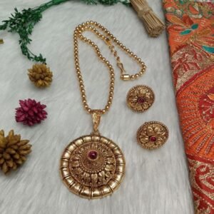 Chain Pendent - Gold Plated Copper Rajwadi Chain Pendent Set
