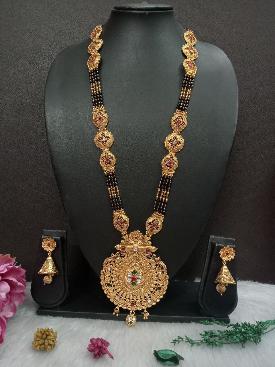 Mangalsutra – Copper Rajwadi 4 line long Mangalsutra
