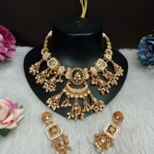 Necklace - Gold Plated Copper Heritage Rajwadi Necklace SCA225061