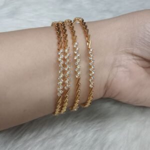 AD Bangles - Brass Micro Polish AD Zig Zag Bangles