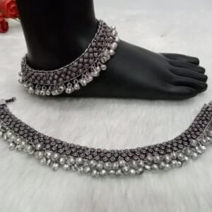 Payal -  Silver Oxidized Brass Broad Payal