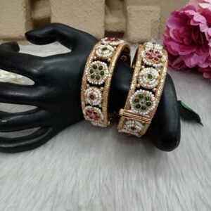 Rajwadi Kada - Gold Plated Rajwadi Look alike Openable Kada
