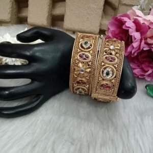 Rajwadi Kada - Gold Plated Rajwadi Look alike Openable Kada