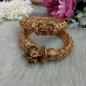 Rajwadi Kada - Rajwadi Polish Copper Gold Plated Hand Crafted openable Kada