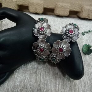Oxidized kada - Silver Oxidized Hand Crafted Openable Kada