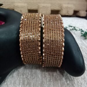 Gold kada - Gold Plated LED Color AD Stone Hand Crafted Broad Kada