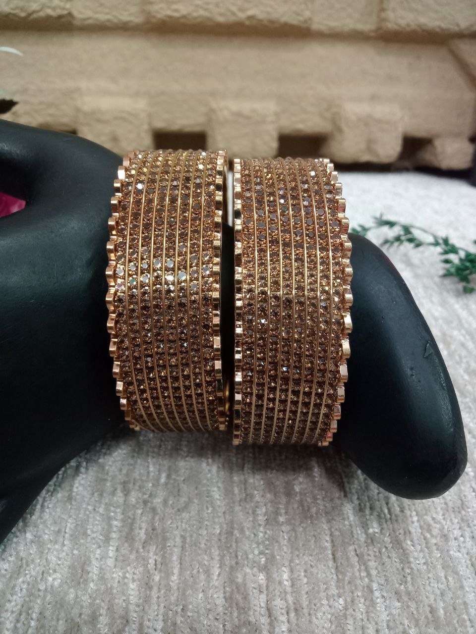 Gold kada – Gold Plated LED Color AD Stone Hand Crafted Broad Kada