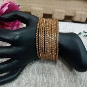 LED Bangles - Gold Plated Alloy Metal LED Stone Bangles