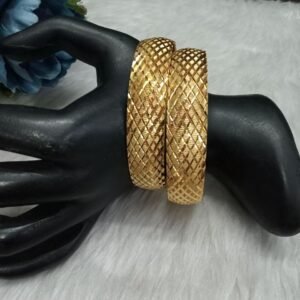 Gold Kada - Gold Plated Brass Hand Crafted Kada