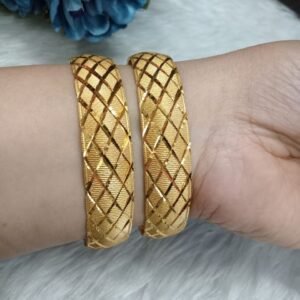 Gold Kada - Gold Plated Brass Hand Crafted Kada
