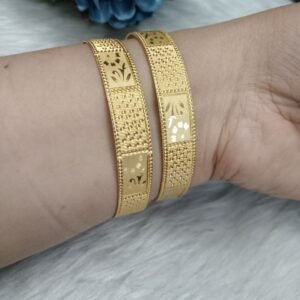 Gold Kada - Gold Plated Brass Hand Crafted Kada