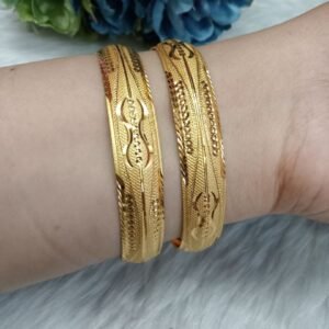 Gold Kada - Gold Plated Brass Hand Crafted Kada