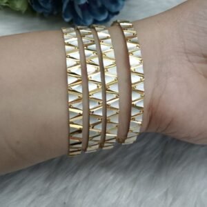 Gold Bangles - Gold Plated Brass Hand Crafted Dual color Bangles