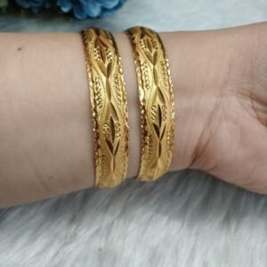 Gold Kada - Gold Plated Brass Hand Crafted Kada