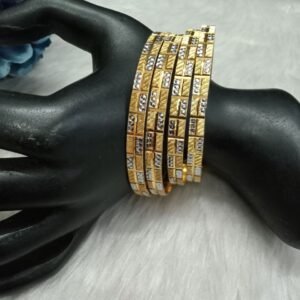 Gold Bangles - Gold Plated Brass Hand Crafted Dual Color Bangles