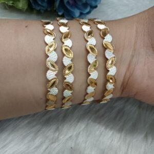 Gold Bangles - Gold Plated Brass Hand Crafted Dual Color Bangles