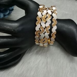 Gold Kada - Gold Plated Brass Hand Crafted Dual Color Kada