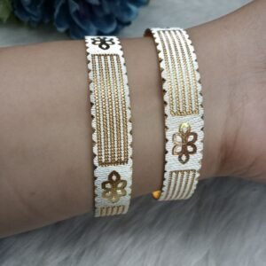 Gold Kada - Gold Plated Brass Hand Crafted Dual Color Kada