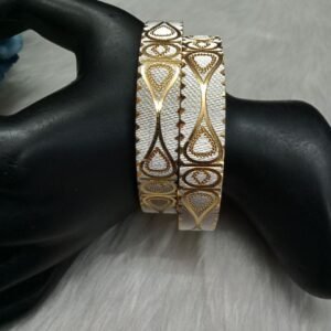 Gold Kada - Gold Plated Brass Hand Crafted Dual Color Kada