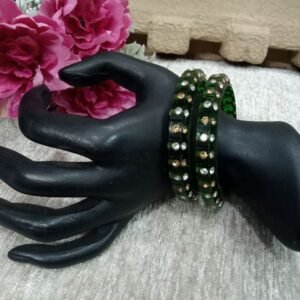 Acrylic Kada - Acrylic Bottle Green Stone Studded kada