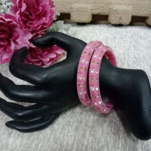 Acrylic Kada - Acrylic Pink Stone Studded kada