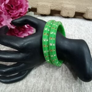 Acrylic Kada - Acrylic Dark Pista Stone Studded kada