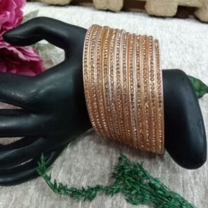 Acrylic Bangles - Cream Color Acrylic LED Stone Studded Bangles