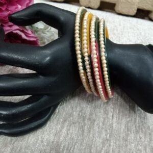 Acrylic bangles - Multi Color Acrylic Pearl Studded Bangles