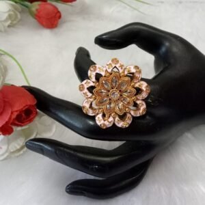 Rajwadi Ring - Gold Plated Rajwadi Polish Copper Ring SCARR44-Pink