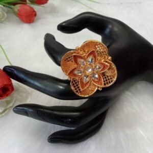 Rajwadi Ring - Gold Plated Rajwadi Polish Copper Ring SCARR43B