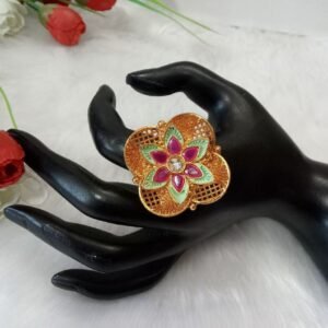 Rajwadi Ring - Gold Plated Rajwadi Polish Copper Ring SCARR43A