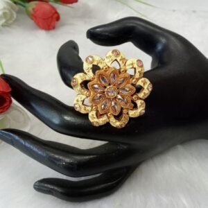 Rajwadi Ring - Gold Plated Rajwadi Polish Copper Ring SCARR44-Mint