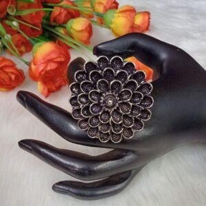 Oxidized Rings - Silver Oxidized Black Metallic Ring SCAOR57